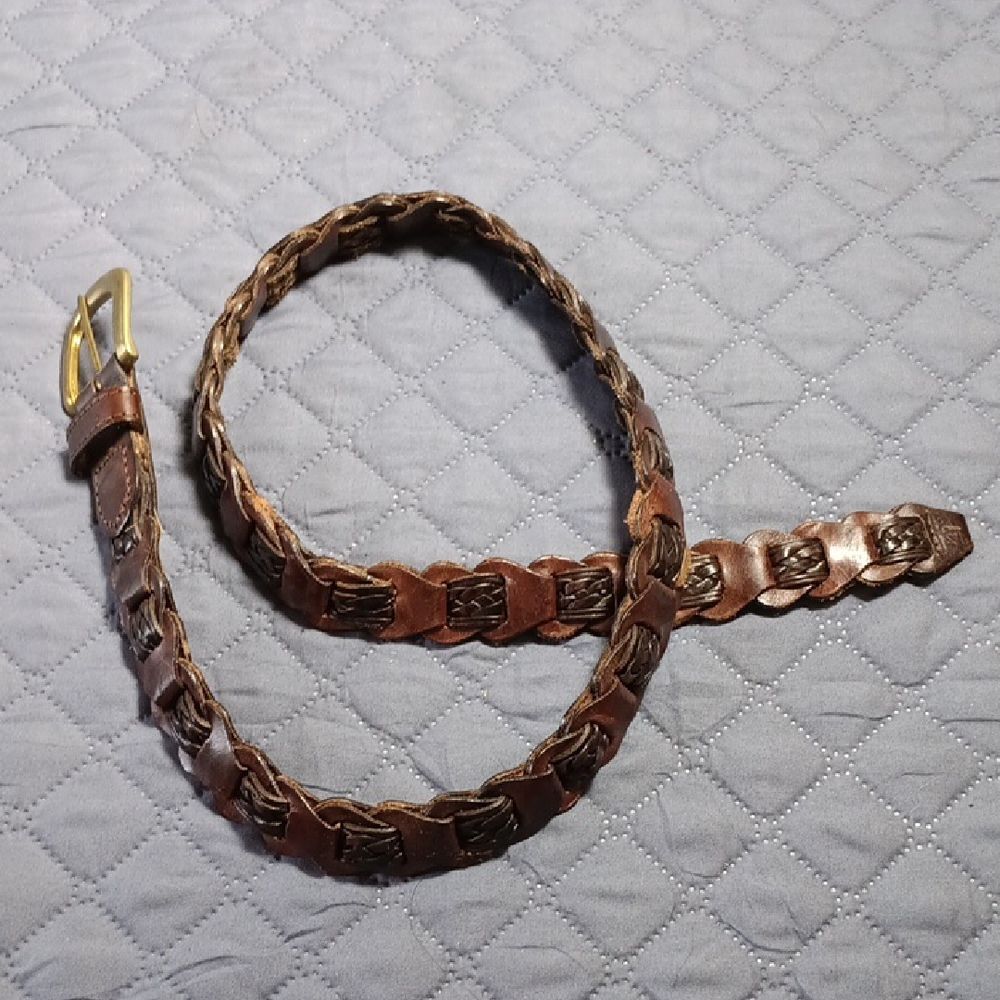 Brown Leathe Braided Belt